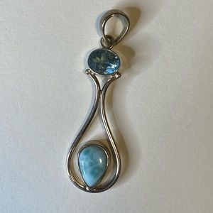 Larimar and Blue Topaz Pendant
